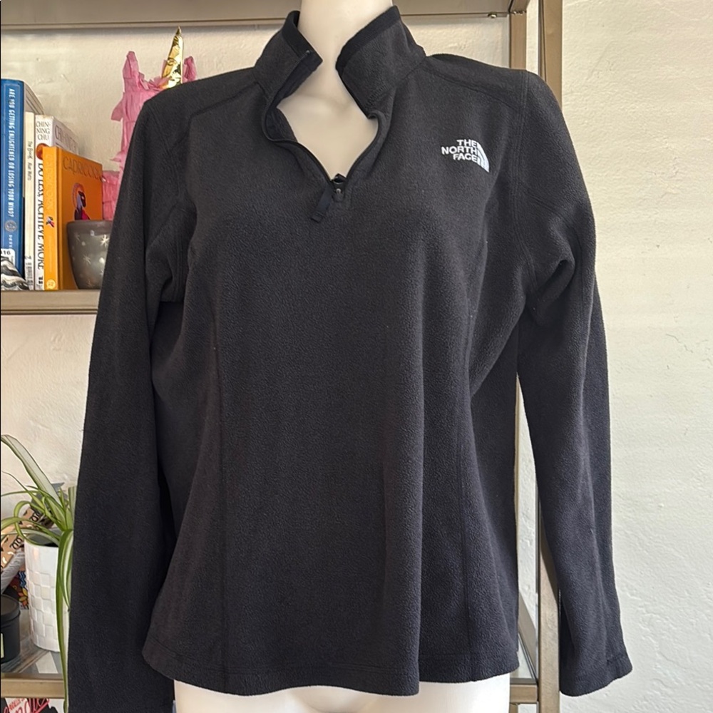 The North Face Black Fitted Long Sleeve Polo Sweatshirt